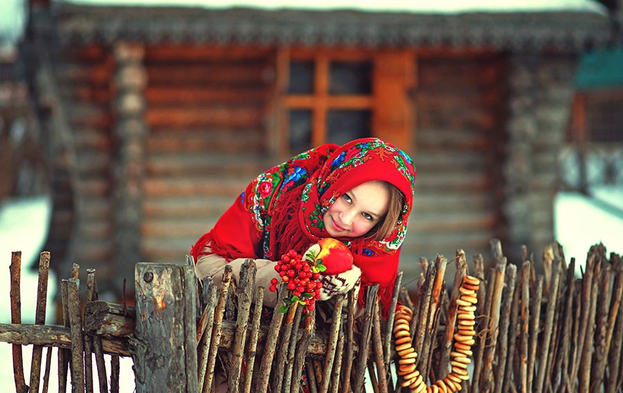 Sexy girl Women in Slavic costumes in Maseru